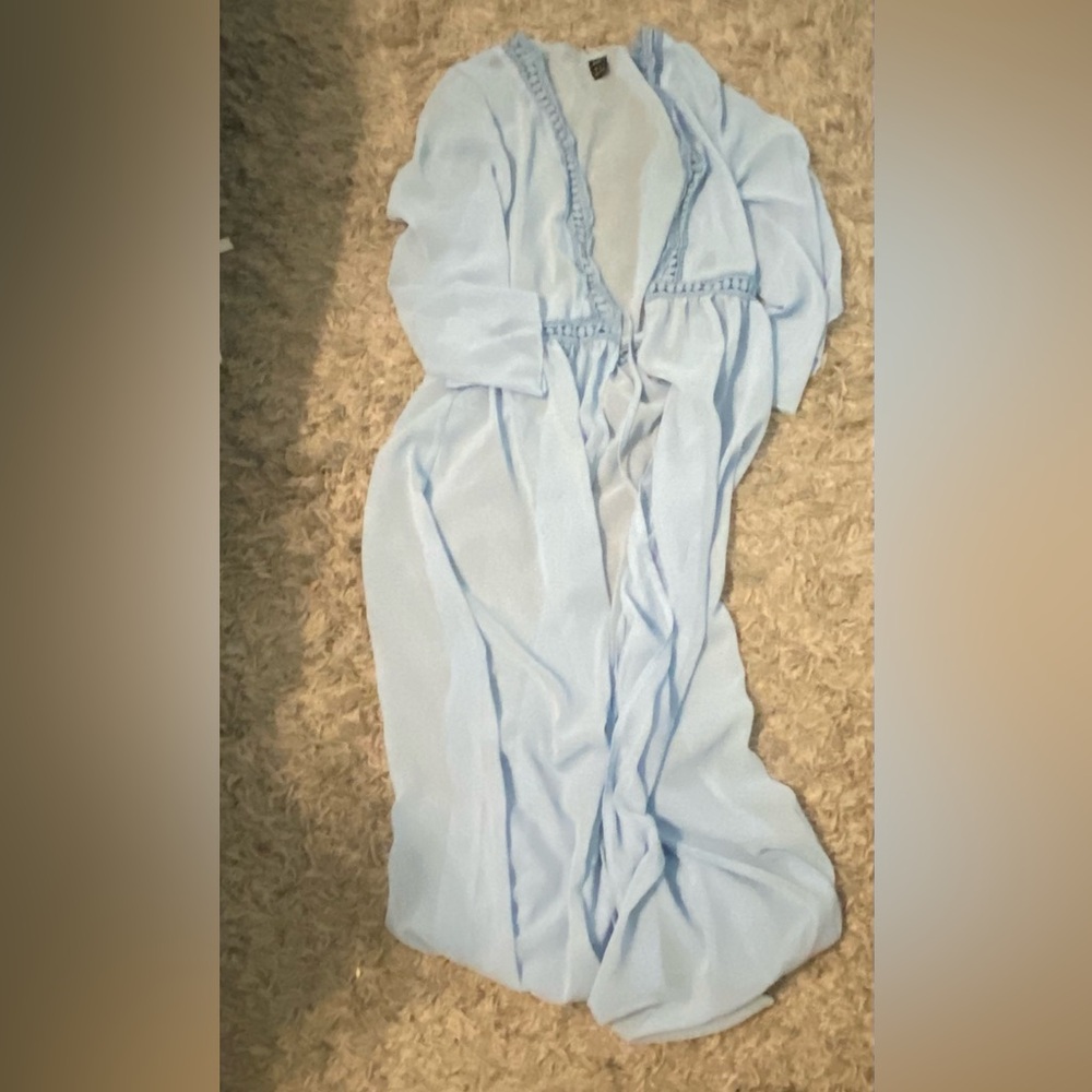 SHEIN Soft Sky Blue Women's Robe